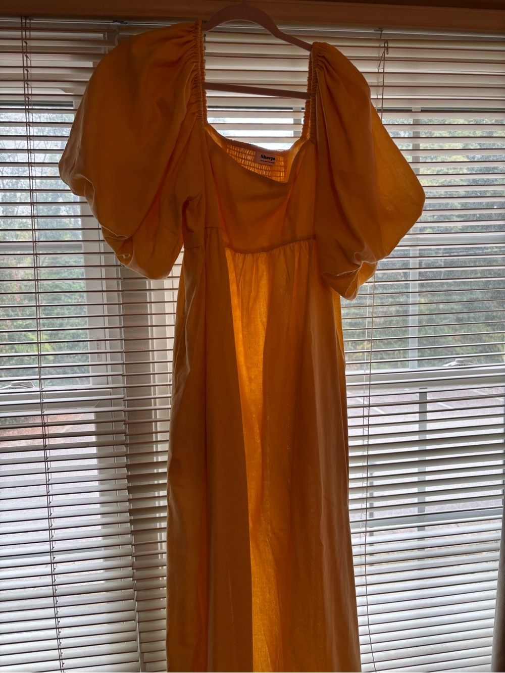 Showpo Yellow Puff Sleeve Maxi Dress